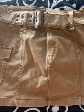 SO Tan Canvas Mini Skirt with Belt
